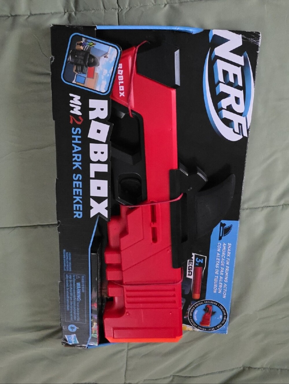 Nerf Roblox MM2: Shark Seeker Dart Blaster, Includes 3 Nerf Mega Darts